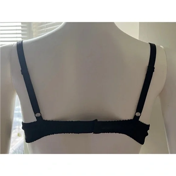 NWOT Rene Rofe Black Stretch Lace Push Up Bra 34A - Picture 3 of 8